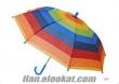 Gökkuşağı Şemsiye Çocuk Boy Renkli Şemsiye TOPTAN VE PERAKENDE