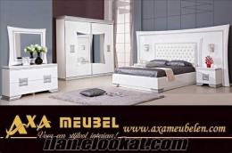 Beyaz parlak avangarde modern barok yatak odası AXA Mobilya Hollanda
