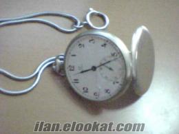 omega antika saat dede yadigarı gümüş köstekli saat
