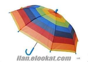 Gökkuşağı Şemsiye Çocuk Boy Renkli Şemsiye TOPTAN VE PERAKENDE