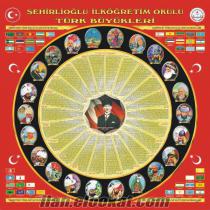BAYRAKLI TÜRK BÜYÜKLERİ SETİ 1OOX150