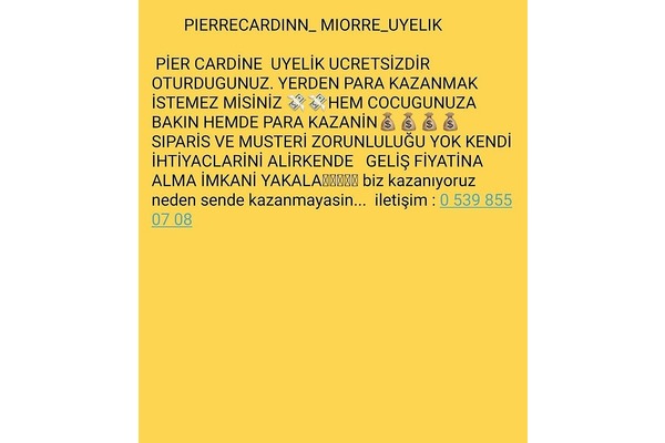 piercardin ürünlerini satarak para kazanmak isteyen bayanlara🔊🔊