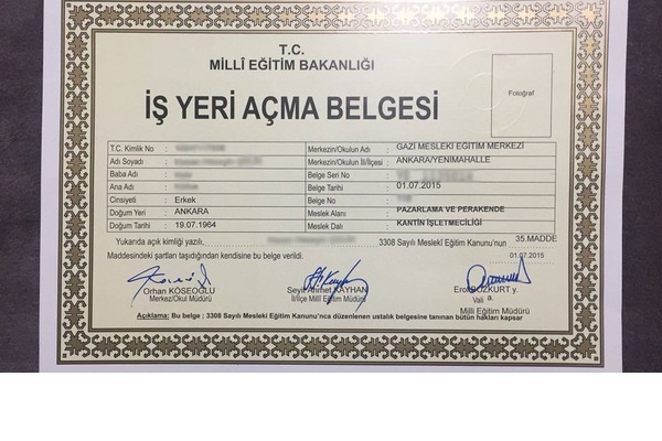 Kiralık kantin işletmeciliği iş yeri açma belgesi