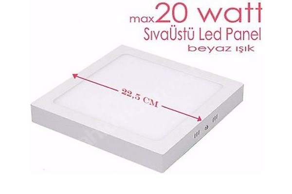 20 watt led panel sıva üstü spot aydınlatma kare
