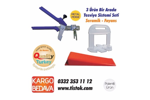 seramik fayans tesviye sistemi seti - metal penseli + takozlu + klipsli - usta takım seti