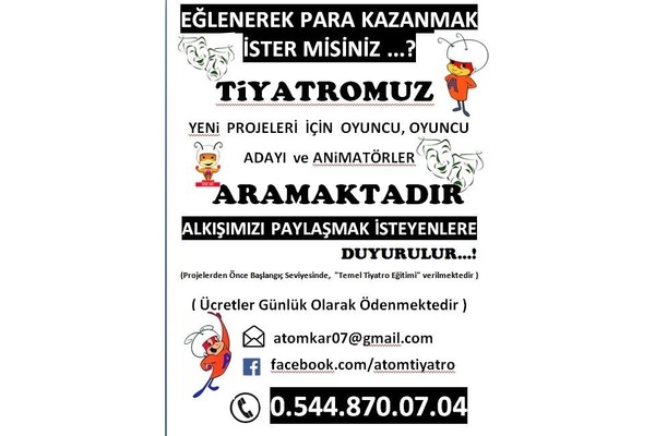tiyatro oyuncuları aranıyor