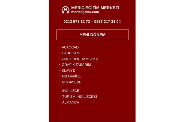 meriç eğitim - teknik eğitimler - gaziosmanpaşa