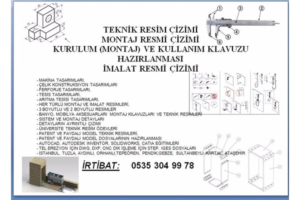 TEKNİK RESİM 2D ÇİZİLMESİ VE 3D PARÇA MODELLEME