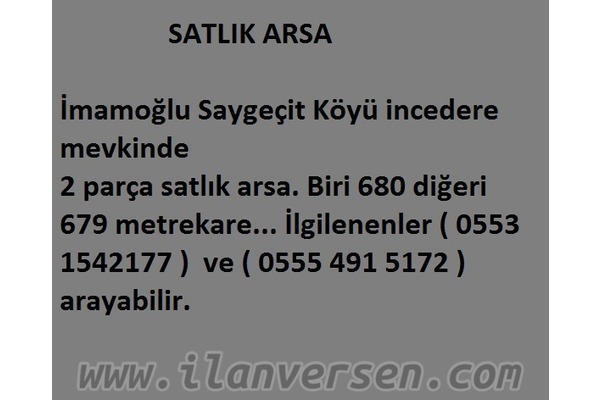 İmamoğlu arsalar 680 m²