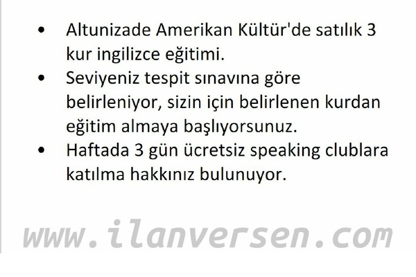 Altunizade Amerikan Kültür'de 3 Kur İngilizce Eğitimi