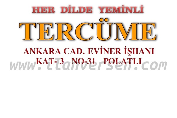 POLATLI YEMİNLİ TERCÜME BÜROSU