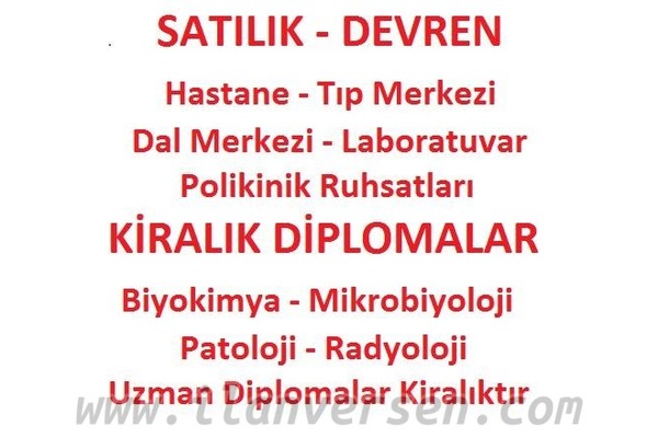 SATILIK HASTANE RUHSATLARI