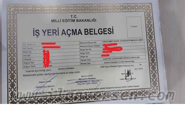 İş yeri açma belgesi (elektrik-elektronik  )