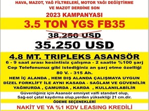  YGS FORKLİFT LİTYUM SERİSİ 2023 KAMPANYASI 3.5 TON 4.80 TRIPLEKS