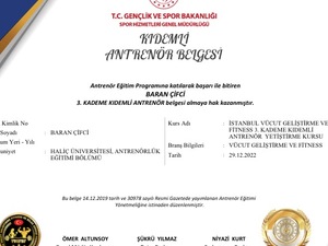 şöförlük iş TVGFBF 3.Kademe FİTNESS antrenörlük belgesi